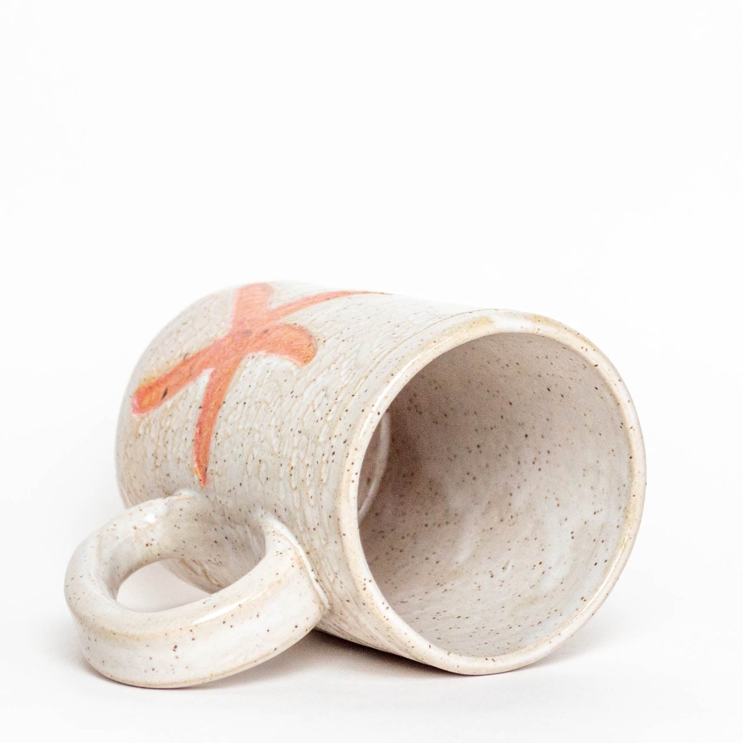 Starfish on White Stoneware 14oz Mug