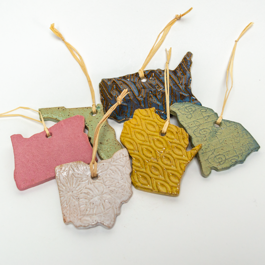 State Shape Ornaments (Assorted Color & Pattern)