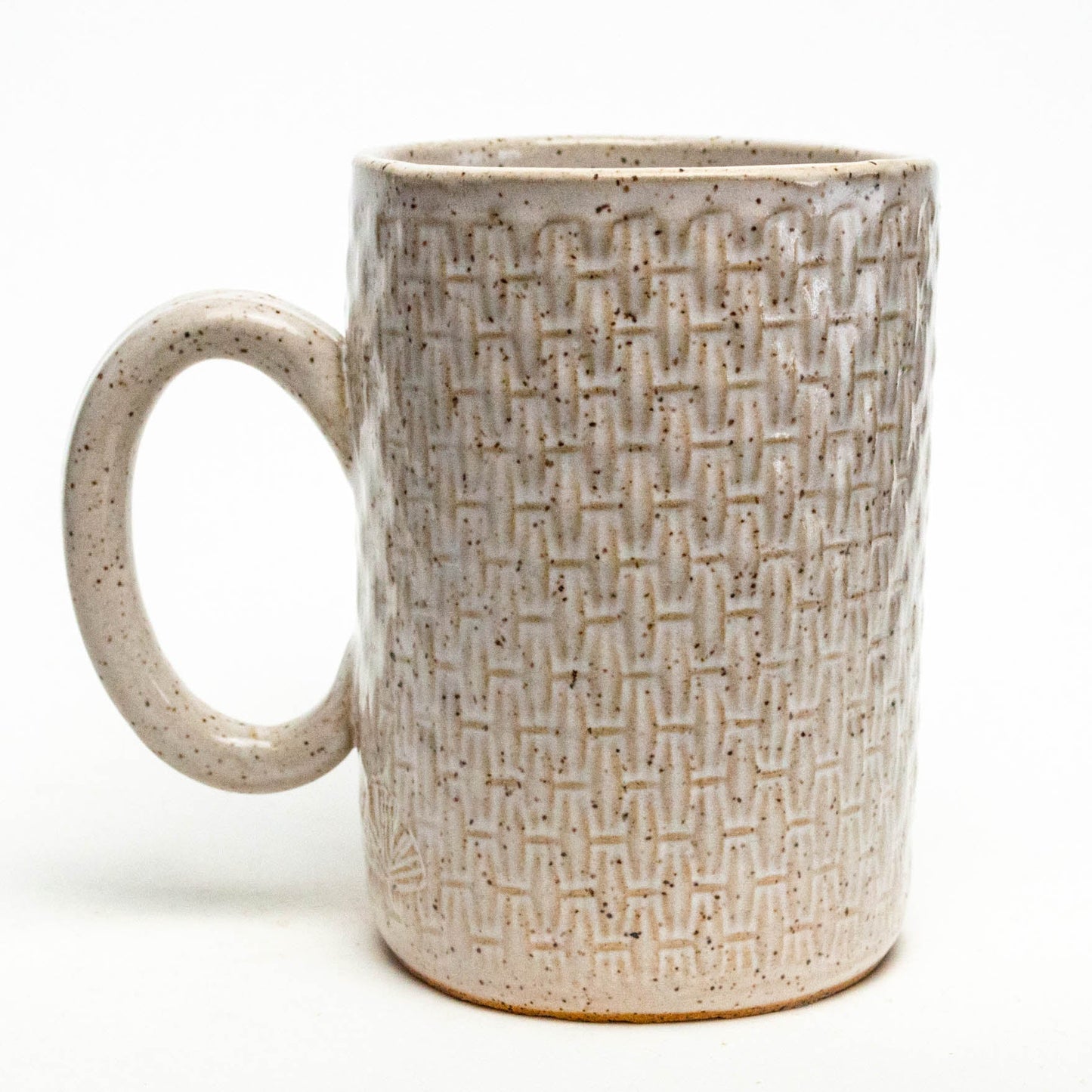 Strawberry Pattern on White Stoneware 14 oz Mug