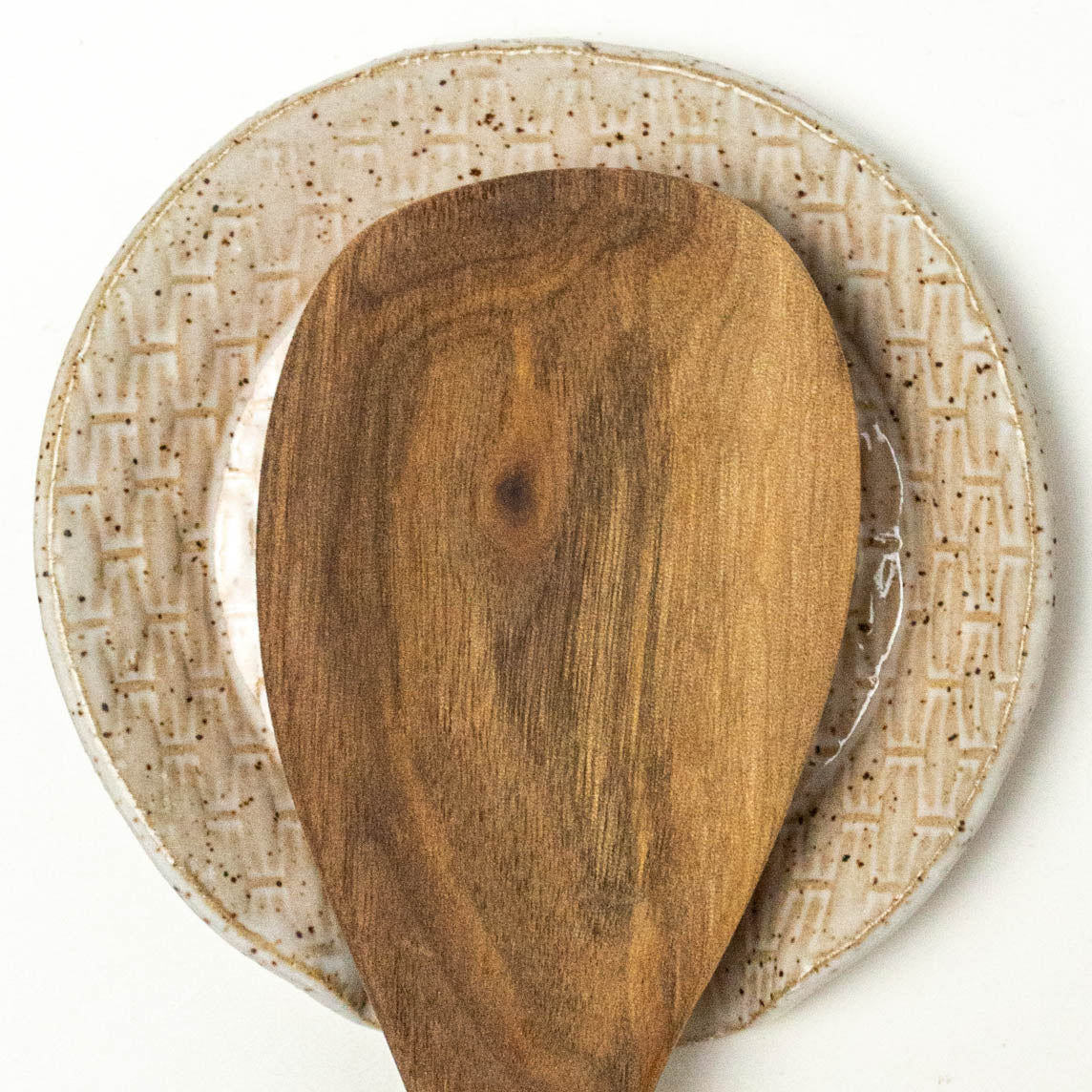 Strawberry on White Basketweave Stoneware Spoon Rest