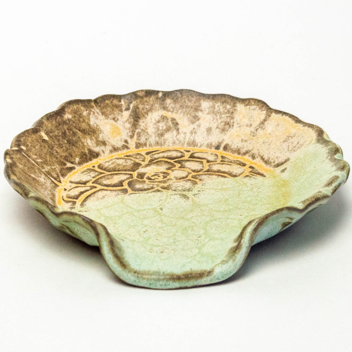 Succulent Green Chocolate Clay Stoneware Spoon Rest