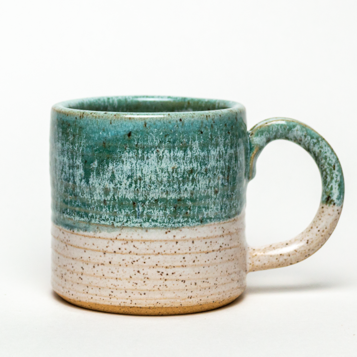 Turquoise Hand-thrown Stoneware Ceramic 12-14 oz Mug