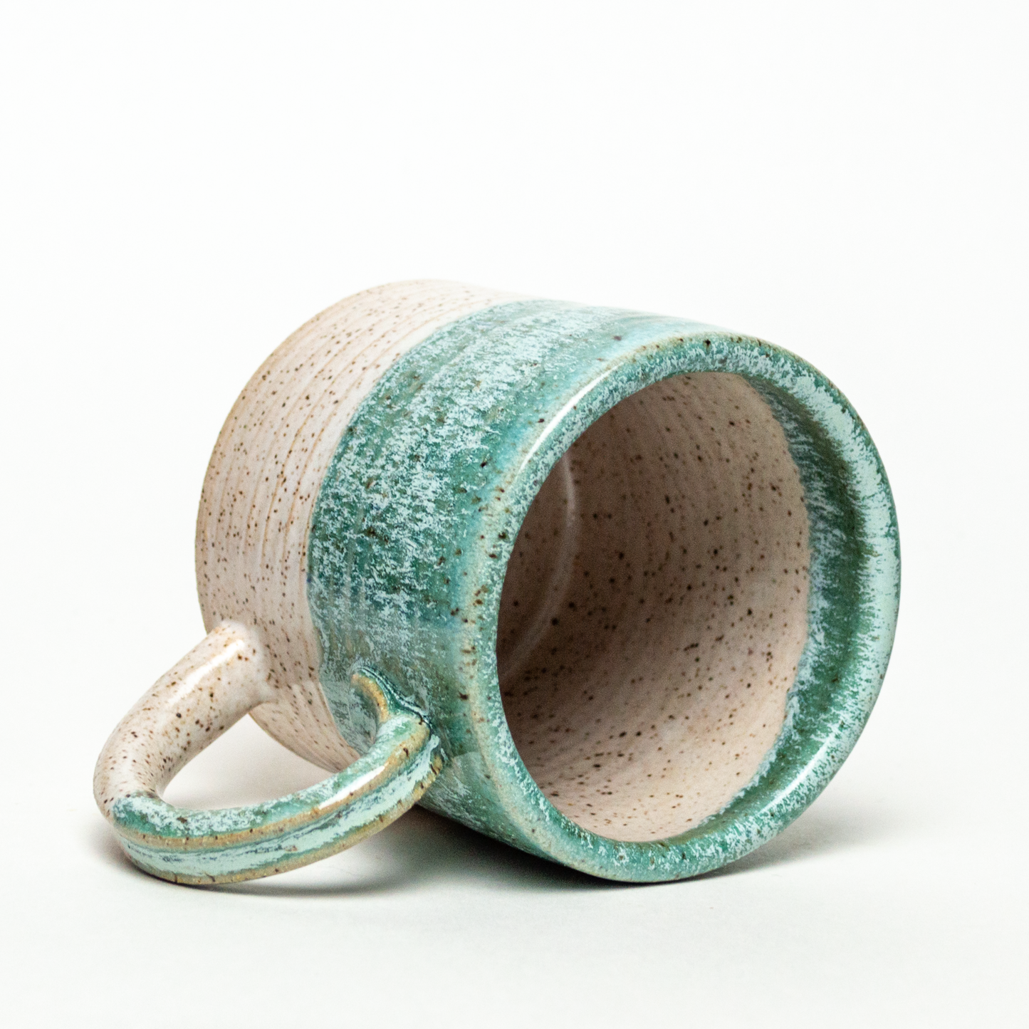 Turquoise Hand-thrown Stoneware Ceramic 12-14 oz Mug