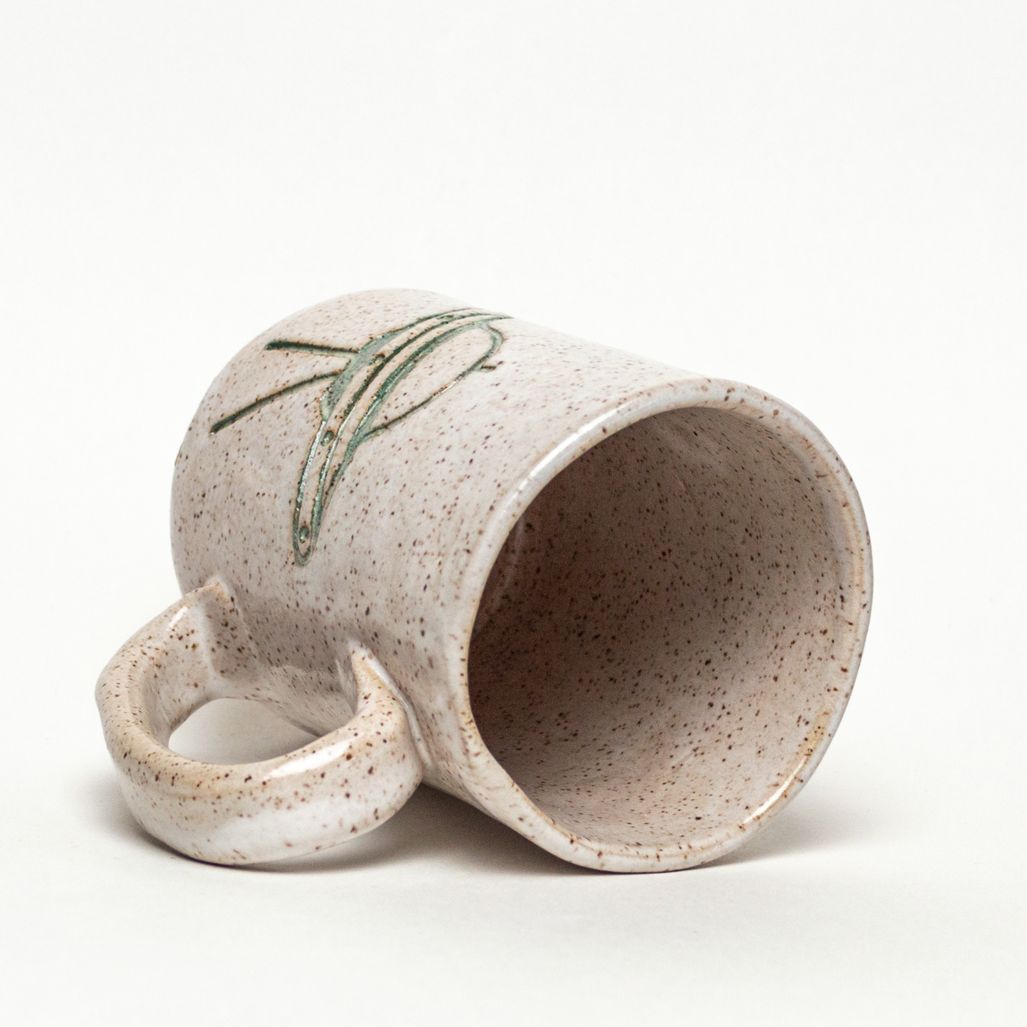 Flying Saucer / UFO Handmade Ceramic White 14oz Mug