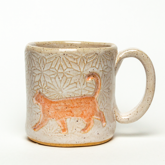 Orange Walking Cat White 10oz Mug